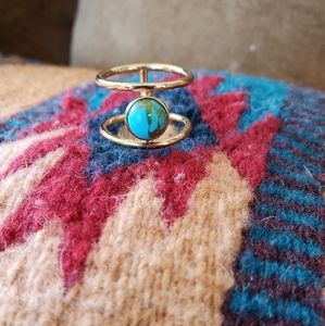 Turquoise and gold ring